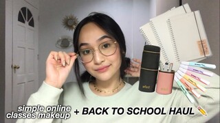 Quick & Simple Online Classes Makeup + Back to School Haul (online classes ready 🥴) | Philippines