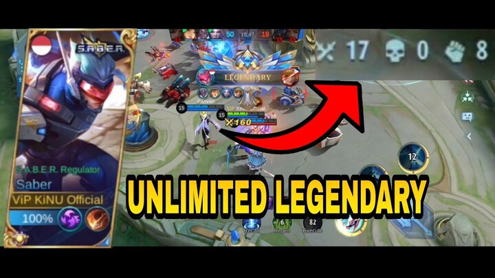 17 KILL SABER UNLIMITED LEGENDARY MOBILE LEGENDS MLBB KINU OFFICIAL