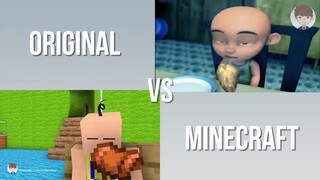 Upin & Ipin - Esok Puasa 2 (Original VS Minecraft Animation)