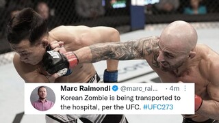UFC Fighters reactions over Volkanovski's shocking stoppage win on The Korean Zombie