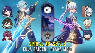 C0 Eula Raiden and C0 Ayaka Melt - Genshin Impact Abyss 2.8 - Floor 12 9 Stars