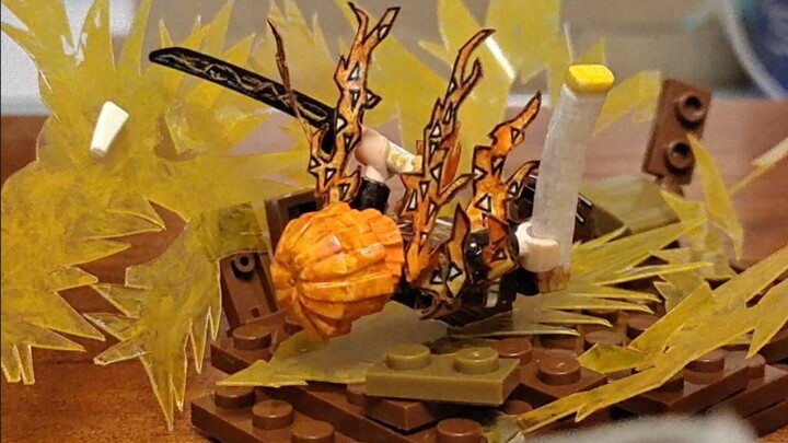 Agatsuma Zenitsu Seven-type Fire Thunder God Lego production