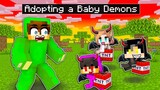 Adopting A BABY DEMONS in 24 Hours In Minecraft!