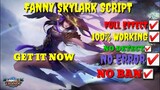 NEW!!! SCRIPT SKIN FANNY SKYLARK+FULL EFFECT | MOBILE LEGEND BANG BANG