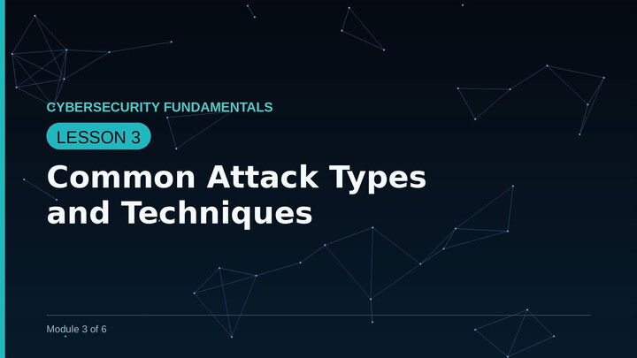 Cybersecurity Fundamentals — Lesson 3: Common Attack Types and Techniques