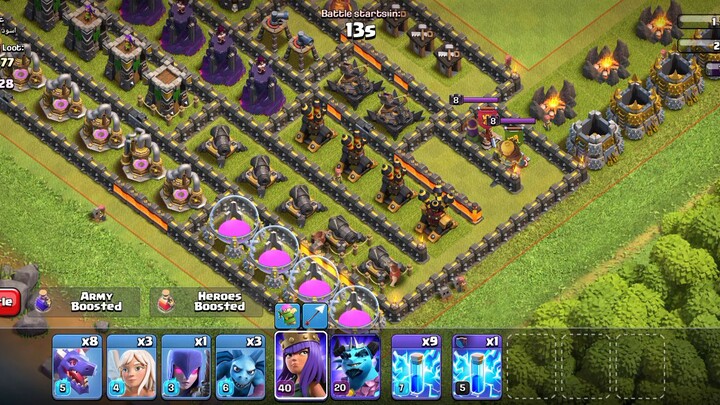 COC th10 base attack