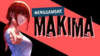 Menggambar Makima dari anime Chainsawman