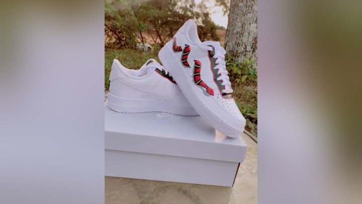 Gucci inspired snake custom                            fyp art customshoes