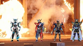 Enam lagu akan membawa Anda melalui transformasi seluruh anggota Kamen Rider Build (Build sudah menj