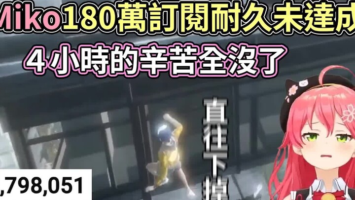 【熟肉/櫻巫女】Miko的180万耐久在最后踩空直直往掉，觉得4小时努力化为泡影了【hololive/さくらみこ】