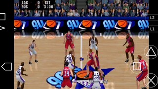 NBA Live 2003 (PS1) Clippers vs 90s all stars, Exhibition. Duckstation emulator.