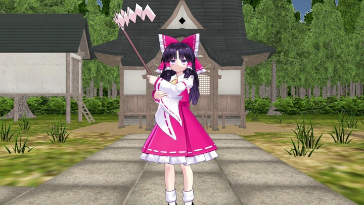 【Touhou MMD】Reimu waving the coin (restored)