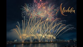 [4K]2019年 石巻川開き祭り花火大会 イリュージョンスターマイン アラジン Ishinomaki fireworks festival -  Aladdin star mine