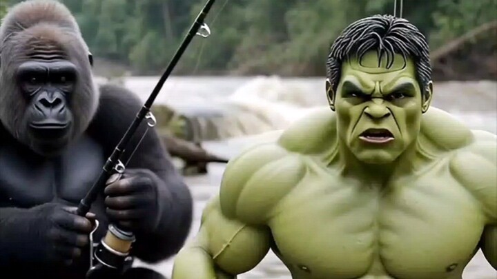 Ai Hero Gorilla Gets Frustrated and Leaves Hulk While Fishing