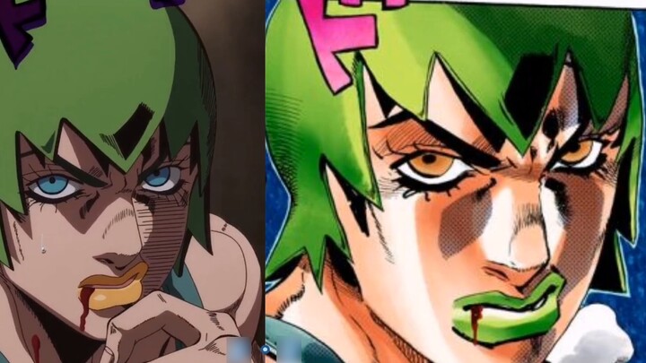Comparison between JoJo Stone Ocean animation and manga: another transformation of Araki's painting 
