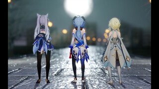 【Genshin Impact MMD/4K/60FPS】Lumine & Keqing & Ganyu【KILLER B】#PleaseReadDescription