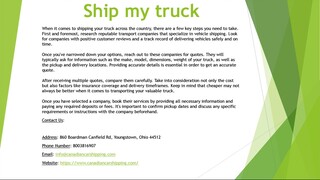Ship my truck