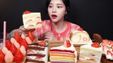 [Mukbang TV] - Tráng miệng bánh kem dâu, socola, cầu vồng | ASRM