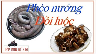 Lòng nướng, dồi luộc