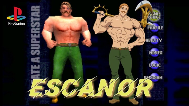 Creating ESCANOR on WWF Smackdown 2 PS1 Game (Escanor VS The Rock)