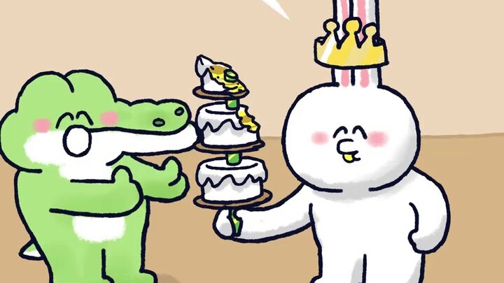 [Xiaomao Zoo] The little rabbit eats cake, it’s so delicious!