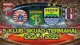 Wow! 5 Klub Skuad TERMAHAL Liga 1 2022, No 1 Hingga 88 M
