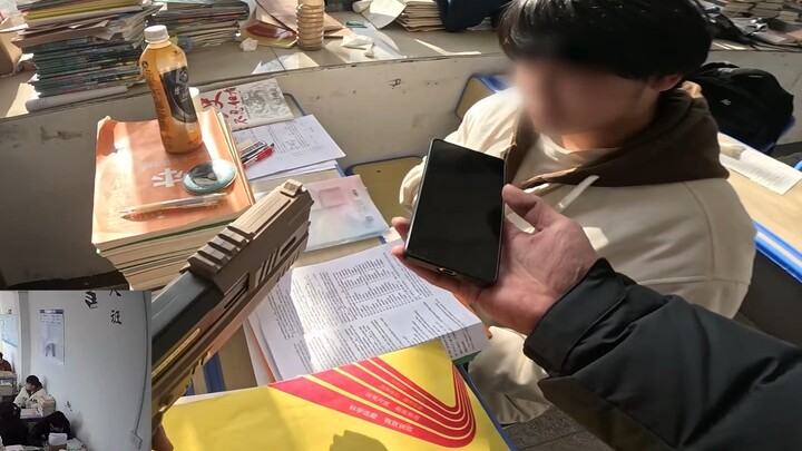 恶龙班主任每日课堂巡逻！今日查获一部手机！