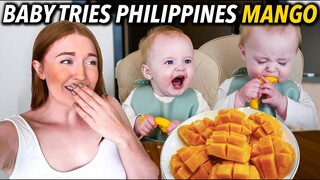 Our Baby Trying Philippines Mango for the First Time! (Hilarious Reaction!)