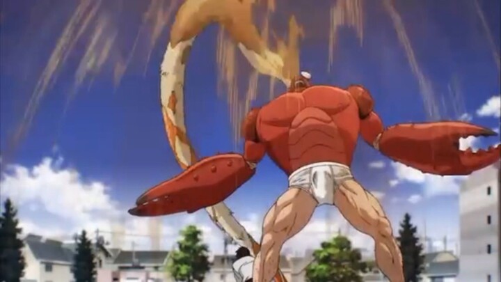 one punch man saitama melawan kepiting