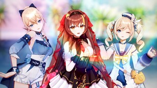 【芭芭拉x琴x冰糖】海滨漫歌⭐与少女们一起戏水吧！【MMD】
