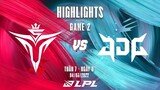 V5 vs JDG | Highlights - Game 2 | Tuần 7 Ngày 5 | LPL Mùa Xuân 2022