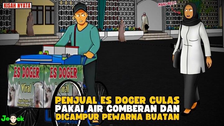 AZAB PENJUAL ES DOGER CULAS PAKAI AIR COMBERAN DICAMPUR PEWARNA BUATAN BERBA