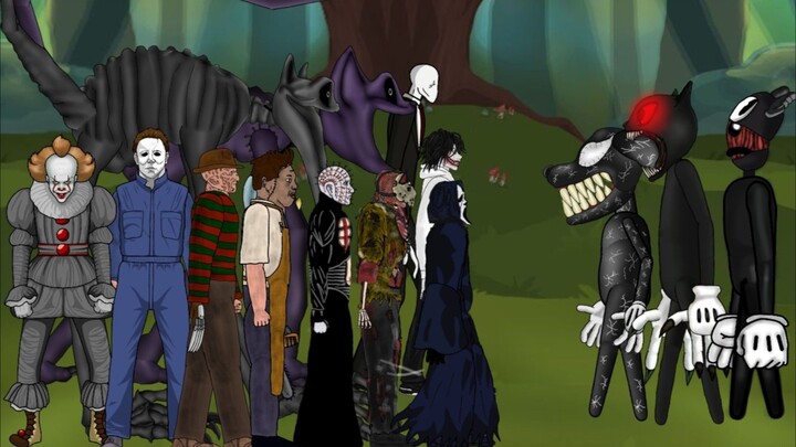 CARTOON CAT, DOG, MOUSE TREVOR HENDERSON VERSUS MONSTER SLASHERS BATTLE ANIMATIONS DC2
