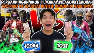 INI DIA PERBANDING AKUN FF MURAH HARGA 100 RIBU VS AKUN FF SULTAN HARGA 10 JUTA! BEH VAULTNYA GG BGT