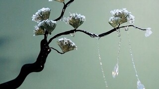 【نسيم زغب الصفصاف الخفيف】 كيف تُشعرك تجربة تحويل شجرة الصنوبر المغطاة بالجليد والثلج إلى دبوس شعر؟