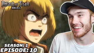 ARMIN GAINS HIS CONFIDENCE!! - Attack on Titan Ep.10 (Season 1) REACTION