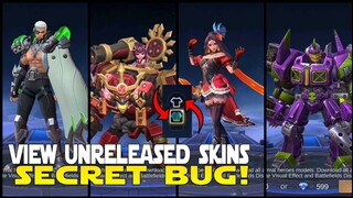 VIEW MORE UNRELEASED SKINS BUG ORIGINAL SERVER MOBILE LEGENDS  BUGS SECRET BUG!