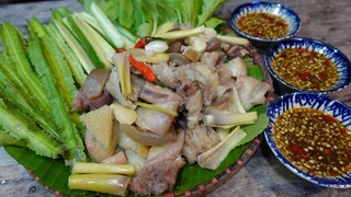 Lòng bò mắm nêm. Rau nhà trồng- Bin Đen Miền Tây # 283