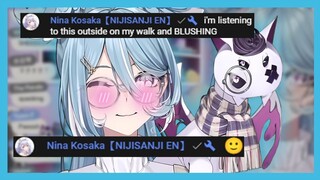Nina Got Doki Doki While She Watched Elira's Stream Outside on a Walk [Nijisanji EN Vtuber Clip]