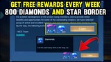 GET FREE 800 DIAMONDS EVERY WEEK IN MOBILE LEGENDS