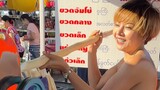 Pretty Bangkok Lady Sells Sugarcane Juice At Local Market