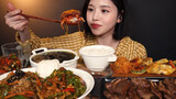 【Eat with boki中字】 一周年纪念/LA牛排杂菜粉条什锦煎饼海带汤