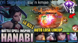 Extreme Hanabi Carry!! 14 Kills!! Hanabi With Inspire Is Amazing | Build Top 1 Global Hanabi 2021