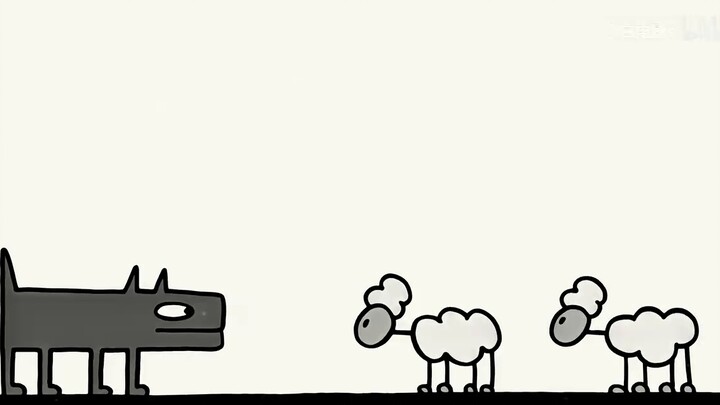 Domba memohon perdamaian kepada serigala, dan serigala membuka mulutnya yang berdarah pada detik ber