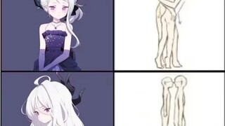 The four postures unlocked when Hina's favorability reaches 100