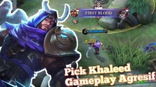 Gameplay Agresif dari khaleed item tank!? Cobain dirank guyss!? Meresahkan banget - Mobile Legends