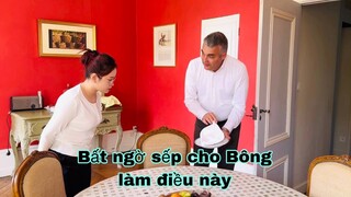 Bông theo cô đi làm được sếp chỉ hết bí quyết, bất ngờ sếp cho Bông thử luôn, Mai le cuộc sống Pháp