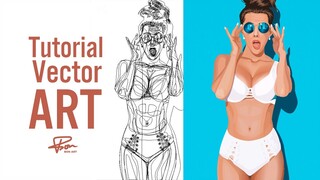 sketchtovector Adobe Illustrator Tutorial, Drawing girl ILLUSTRATOR | BonART