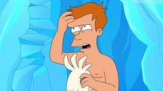 Futurama: A boy falls into an ice cave and goes back to 10,000 years ago when primitive people ruled