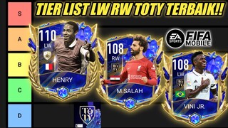 UPDATE TIER LIST LW RW TERBAIK EVENT TOTY FIFA MOBILE INDONESIA - YUAHPLAY